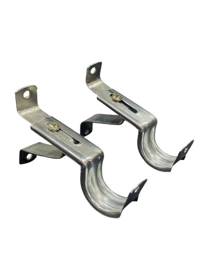 Metal Curtain Brackets Set Silver - 8.5 cm - Image 2